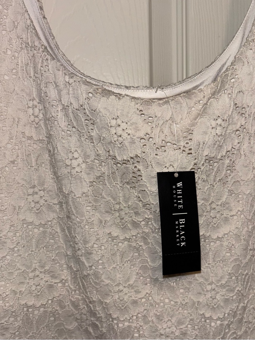 White House Black Market Ivory Lace Tank Top M